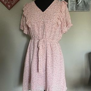 Allegra K Floral Dress With Sash